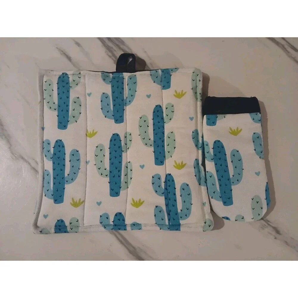 Handmade Cactus Potholder Skillet Holder Set Boho Holiday Gift